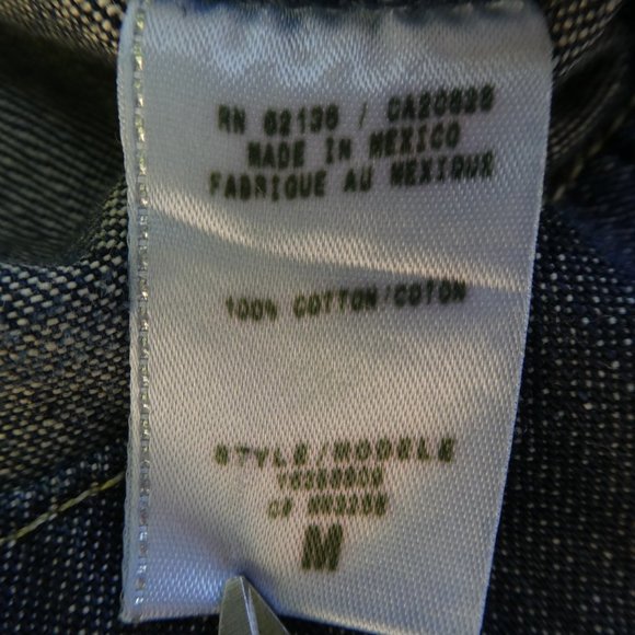 Guess Vintage Y2K Denim Puff Short Sleeve Blazer Jacket Pockets Ruffle Shawl M - Picture 6 of 6